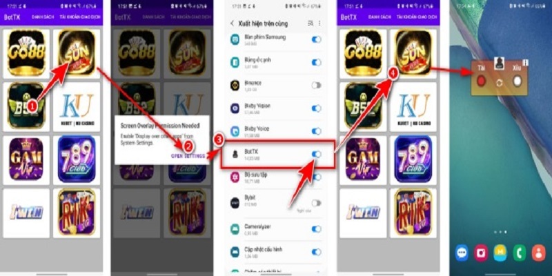 Các bước cấp quyền cho ứng dụng chạy trên nền app khác